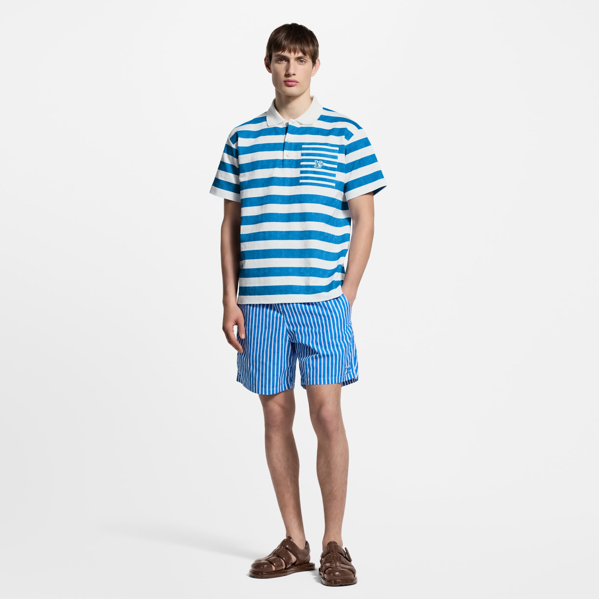 Monogram Striped Polo Shirt  in Men