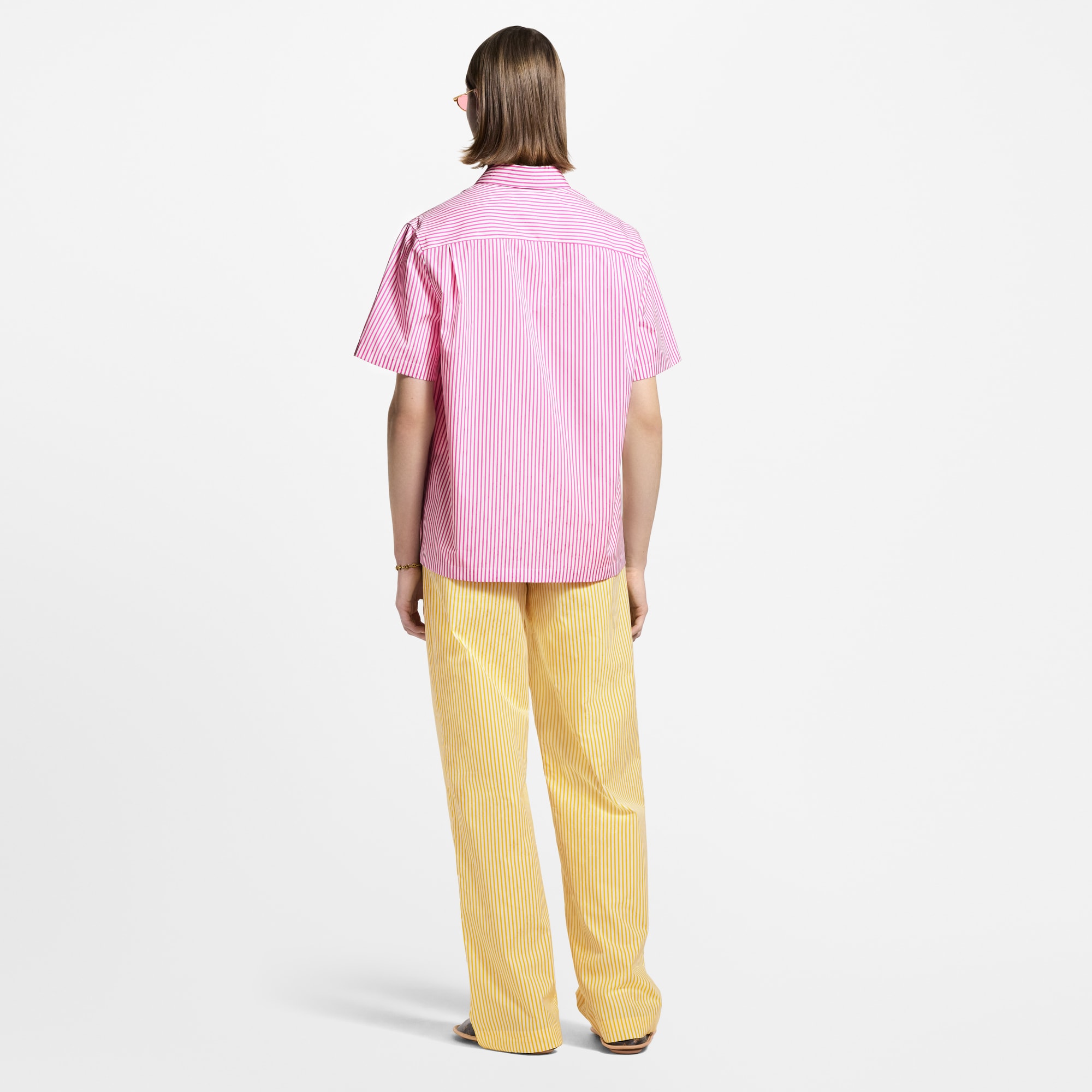 Monogram Striped Short-Sleeved Shirt  in Men