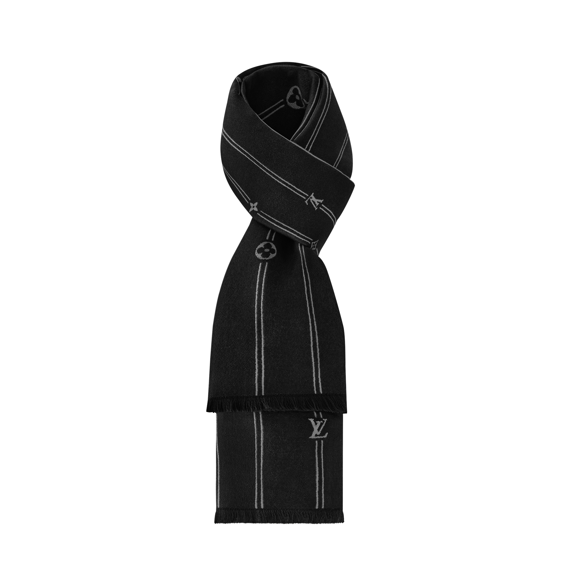 Monogram Stripes Scarf S00 in Men
