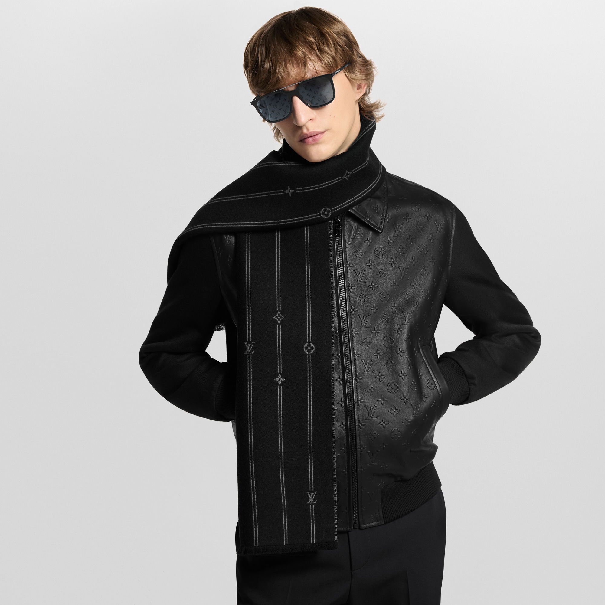 Monogram Stripes Scarf S00 in Men