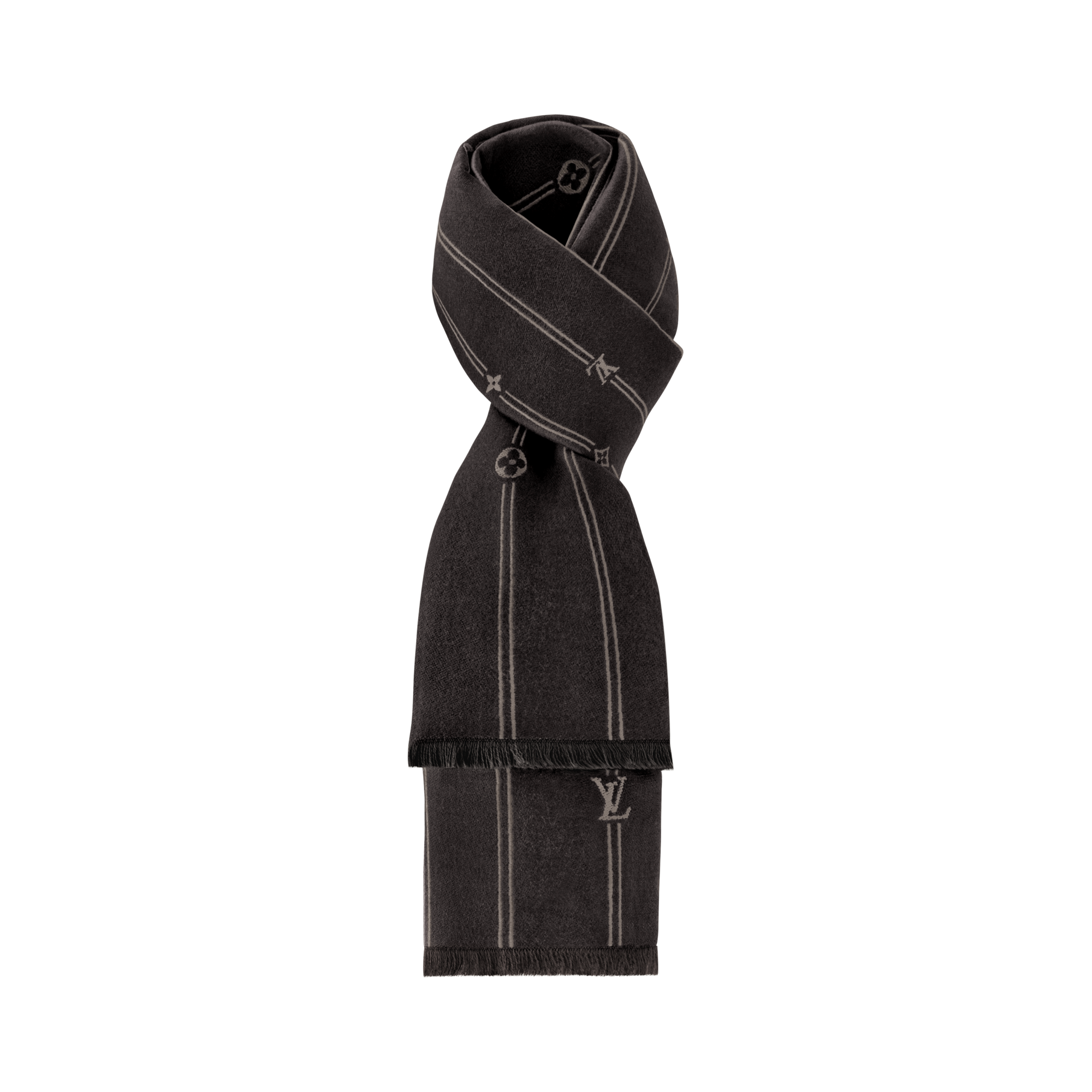 Monogram Stripes Scarf S00 in Men