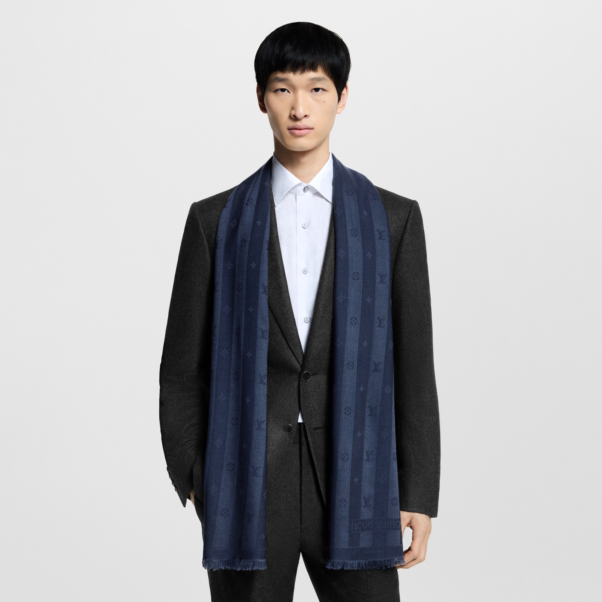 Monogram Stripy Stole S00 in Men