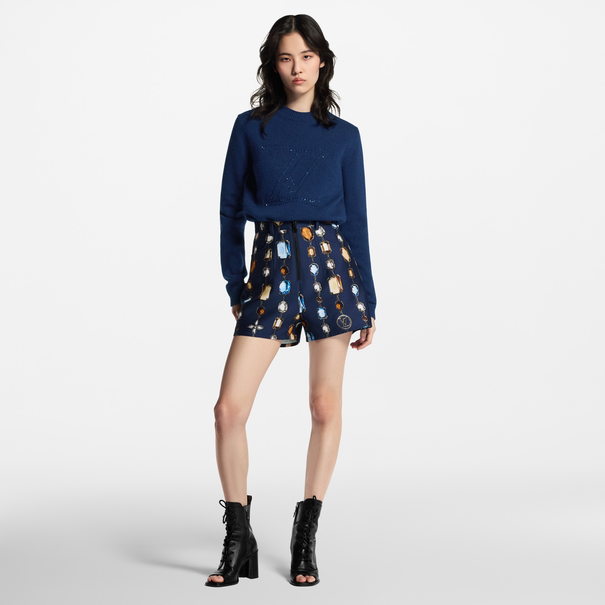 Necklace Print Tailored Shorts  in Women