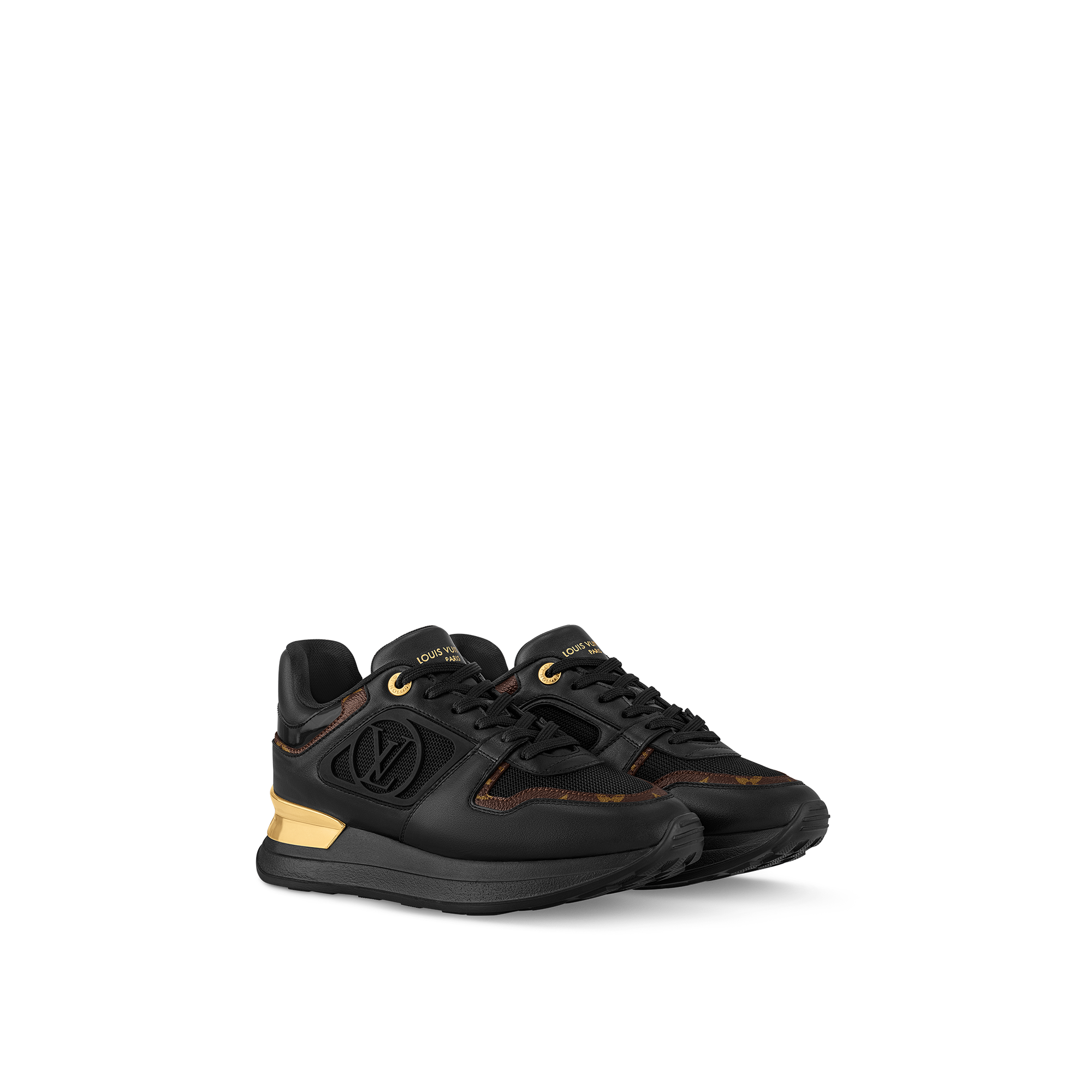 louis vuitton black and gold sneakers