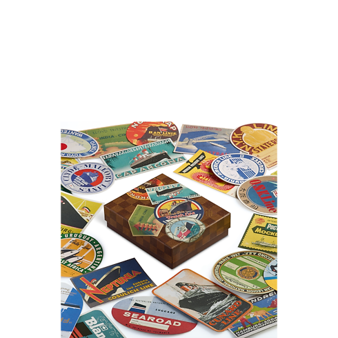 Ocean Liners Labels Postcard Box in Trunks, Travel and Home's Library Hard Cover Books collections by Louis Vuitton (Product zoom)