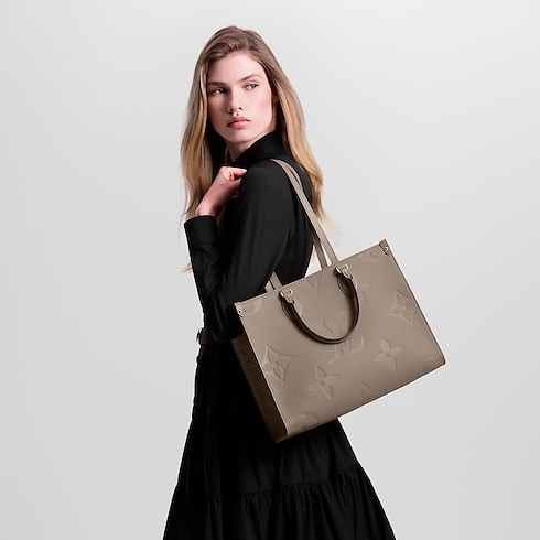 Onthego MM Tote Bag Monogram Empreinte Leather in Women's Handbags All Collections collections by Louis Vuitton (Product zoom)