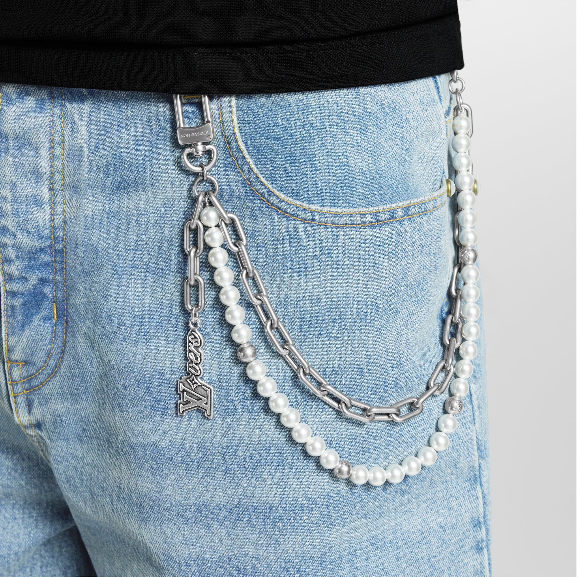 Pearls Chain Belt and Bag Charm S00 in Men