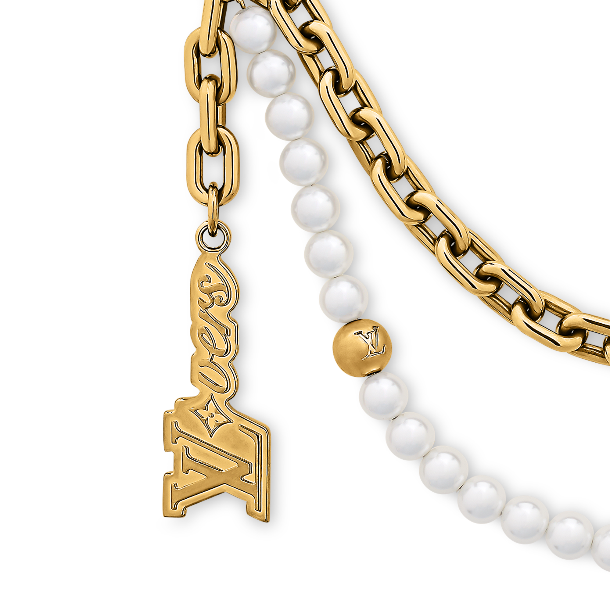 Pearls Mini Chain Belt S00 in Men