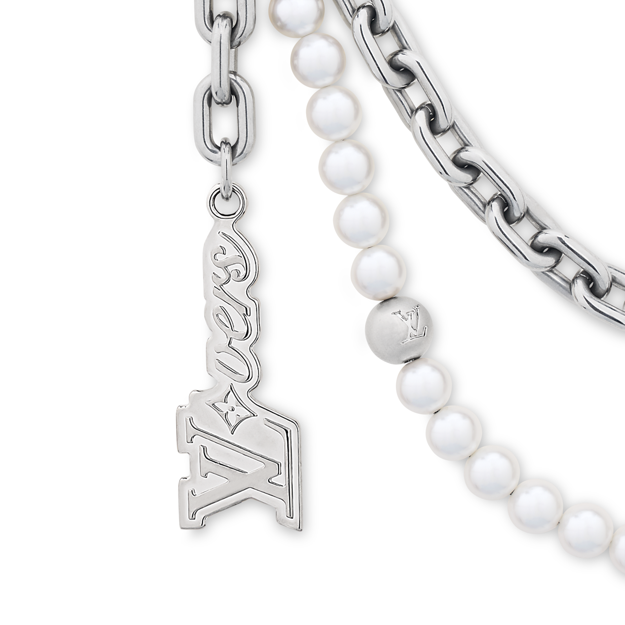 Pearls Mini Chain Belt S00 in Men