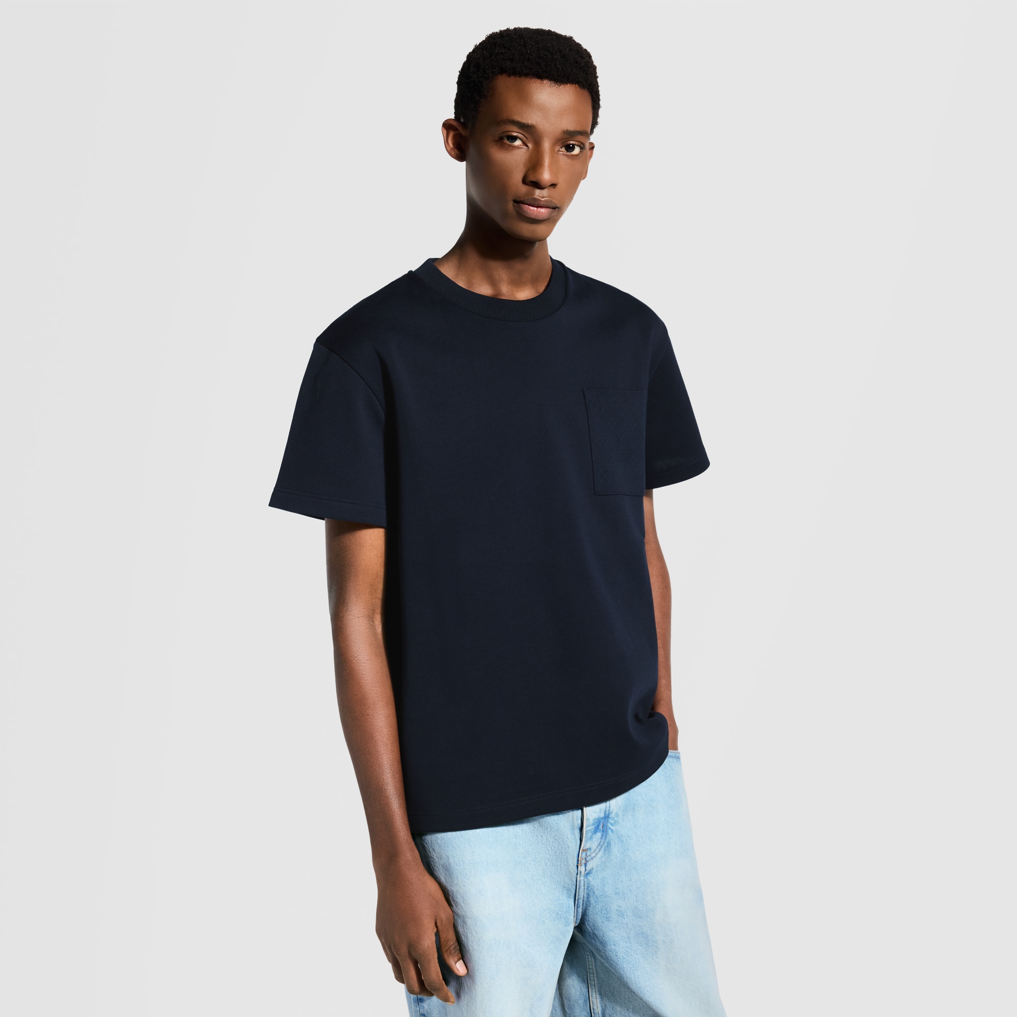 美品 ルイヴィトン Tシャツ パッチワーク オーバーサイズ 濃紺 S 