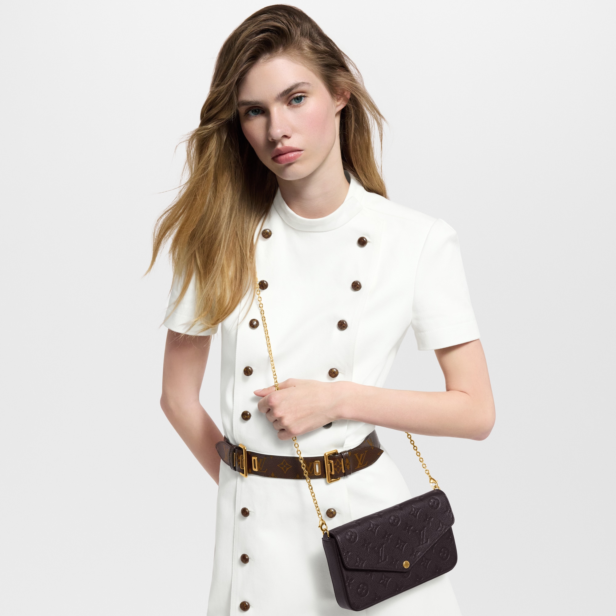 Pochette Félicie Monogram Empreinte Leather in Women