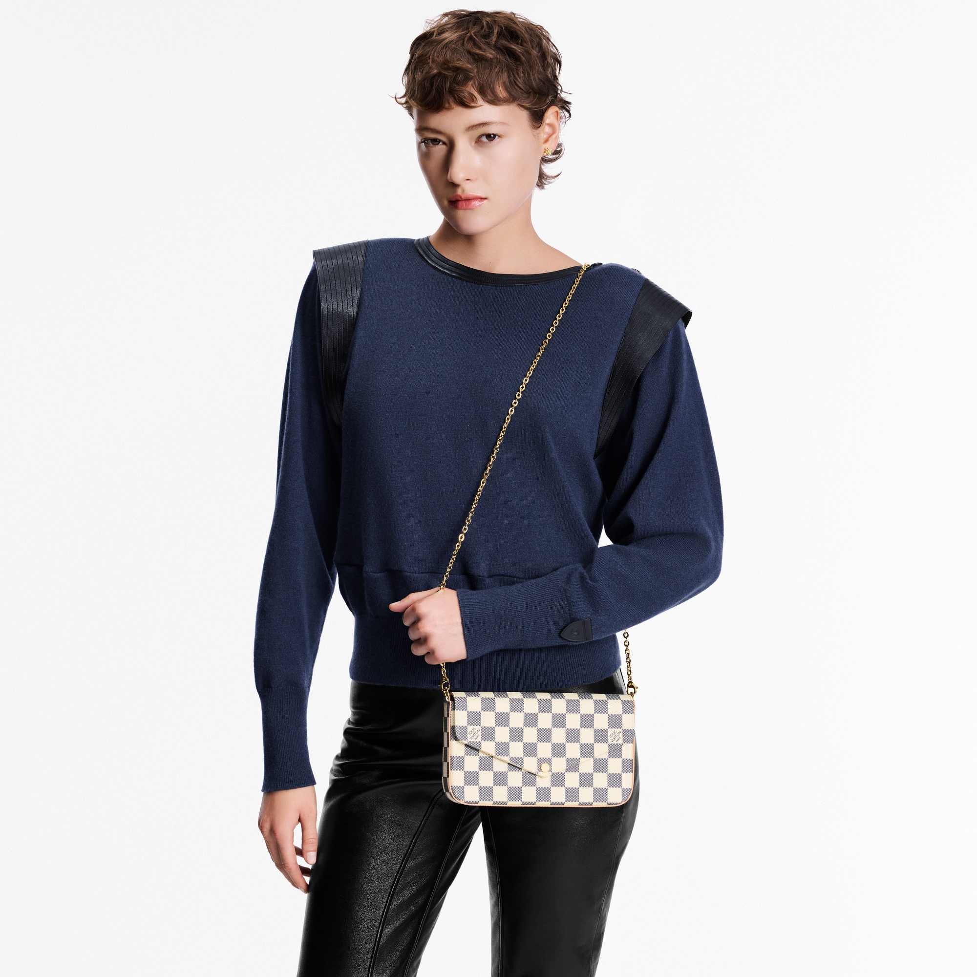 Pochette Félicie Damier Azur Canvas in Women
