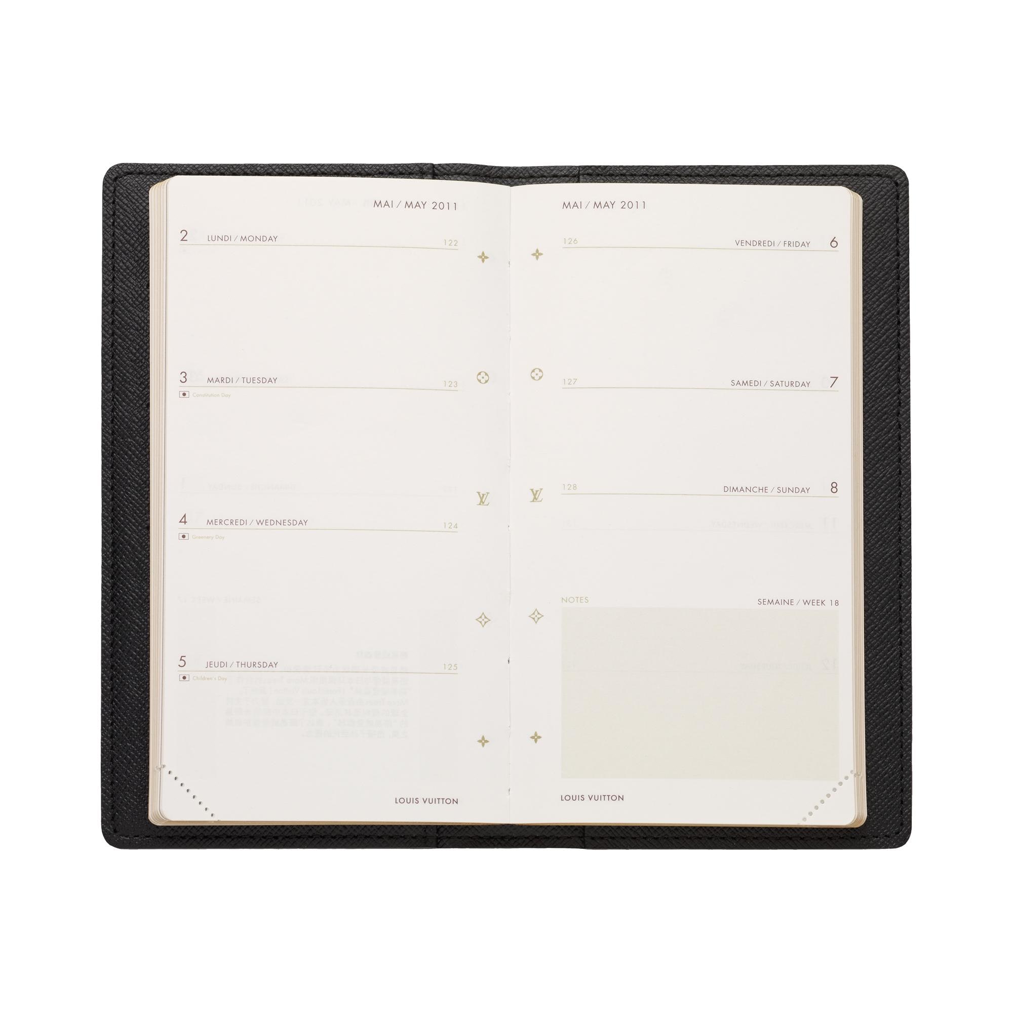 Pocket Agenda Cover Damier Graphite Canvas in Trunks, Travel and Home