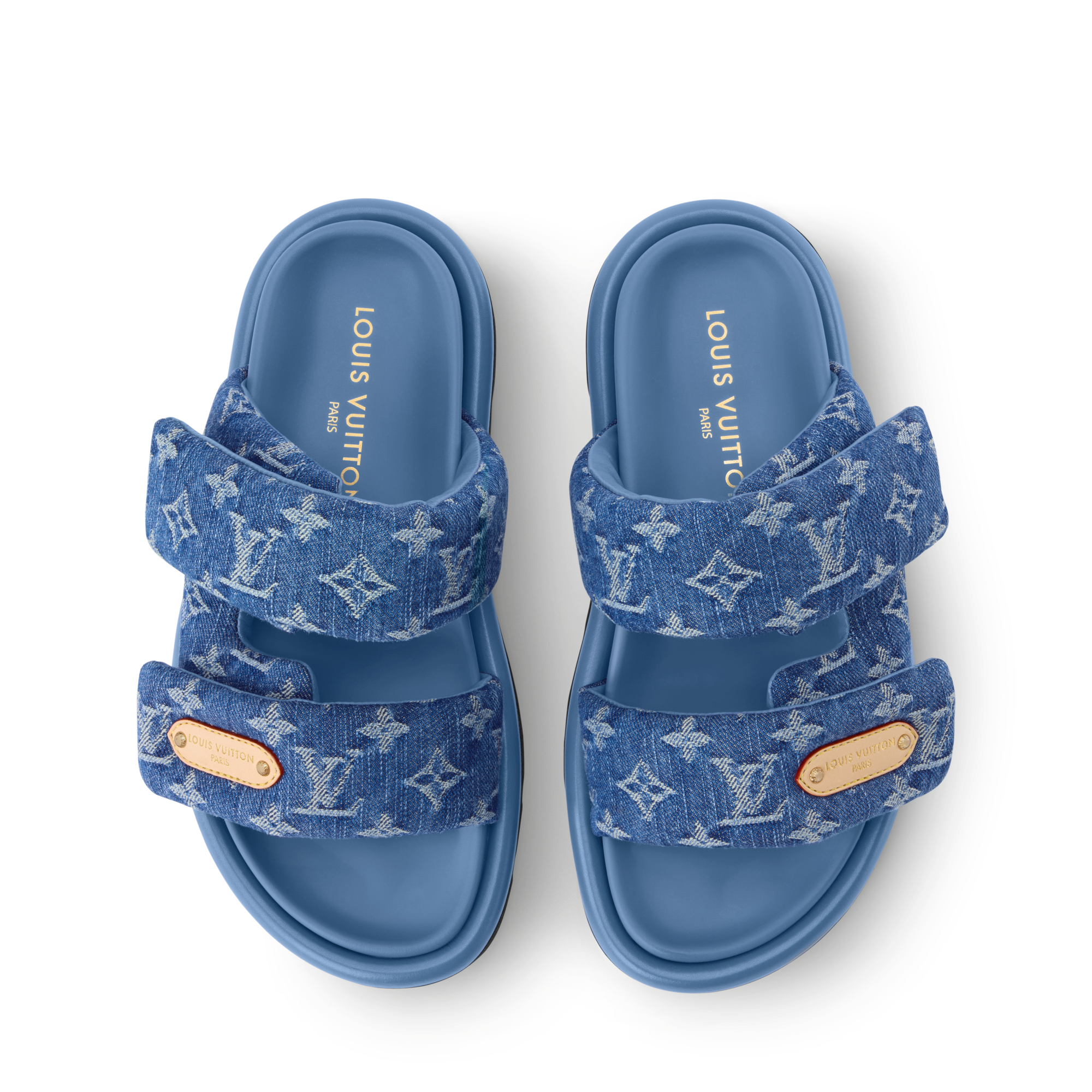 LOUIS VUITTON ファー スリッパ 青 7e80808eabc7120fed2b642700f2f3