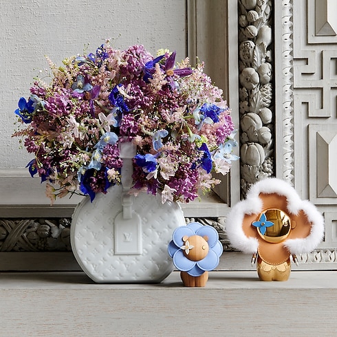 Porcelain Vase Petite Boite Chapeau Monogram Canvas in Trunks, Travel and Home's Highlights Art of Living Campaign collections by Louis Vuitton (Product zoom)