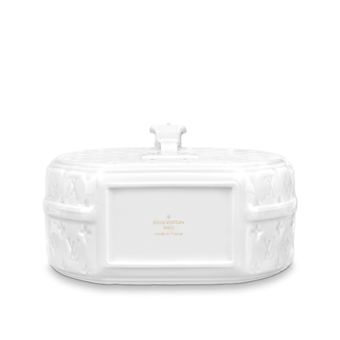 Porcelain Vase Petite Boite Chapeau Monogram Canvas in Trunks, Travel and Home's Highlights Art of Living Campaign collections by Louis Vuitton (Product zoom)