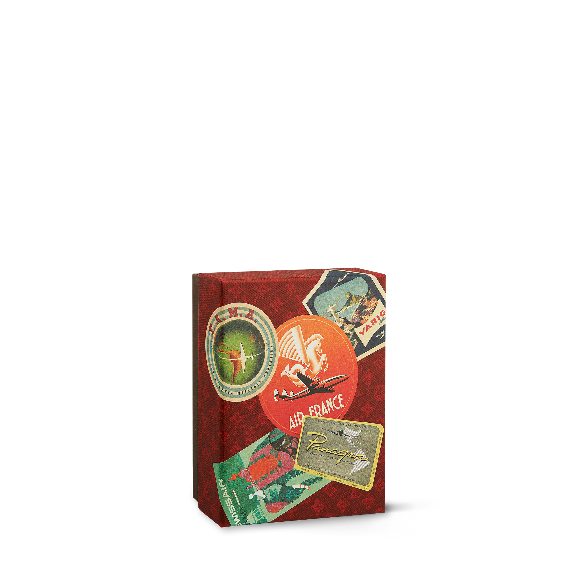 Postcards box, 30 Airlines Labels  in Trunks, Travel and Home
