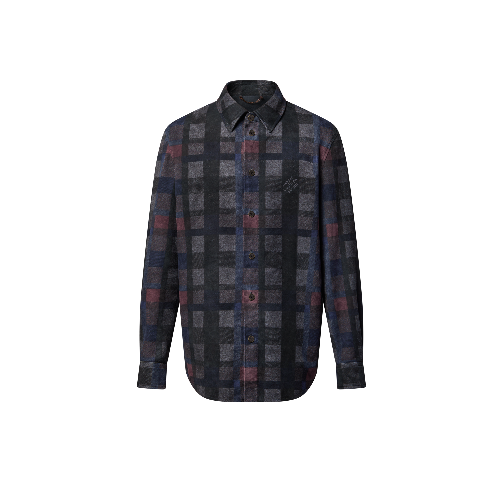 Printed Leather Shirt  in Men