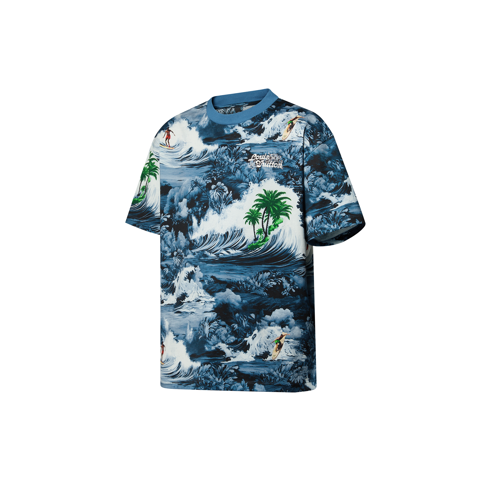 Printed Short-Sleeved Cotton T-Shirt  in Men