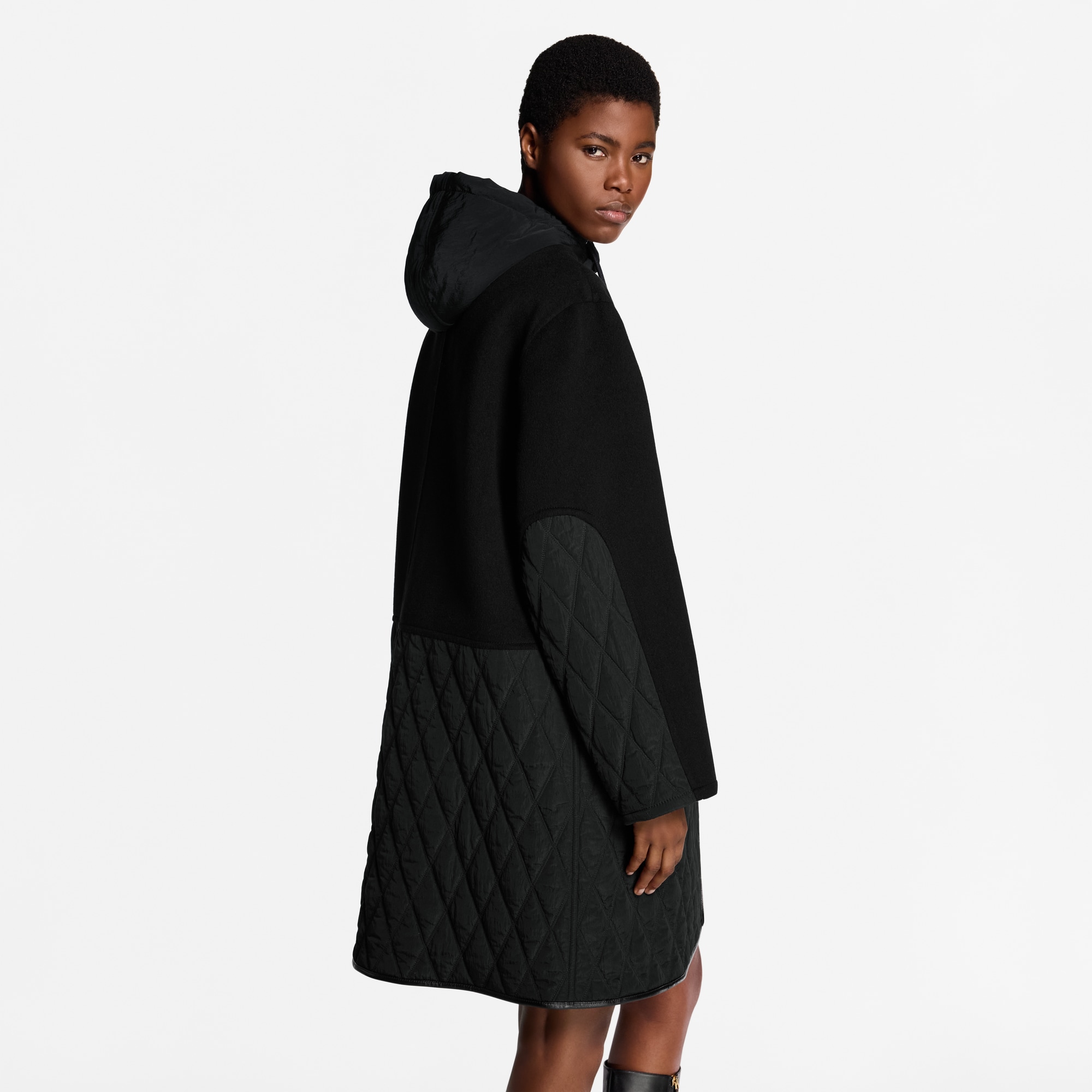 Quilt Accent Coat  in Women