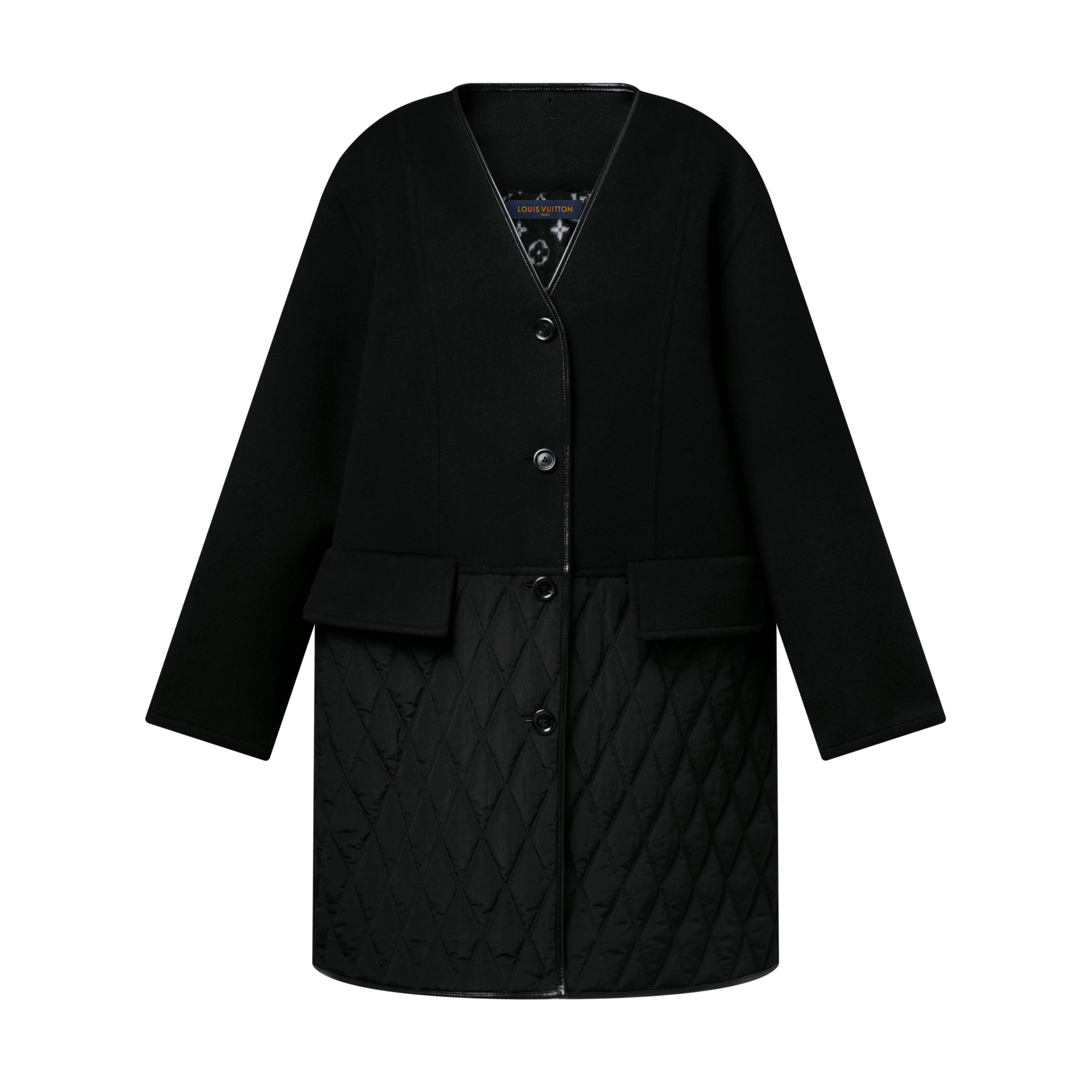 Quilt Accent Coat  in Women