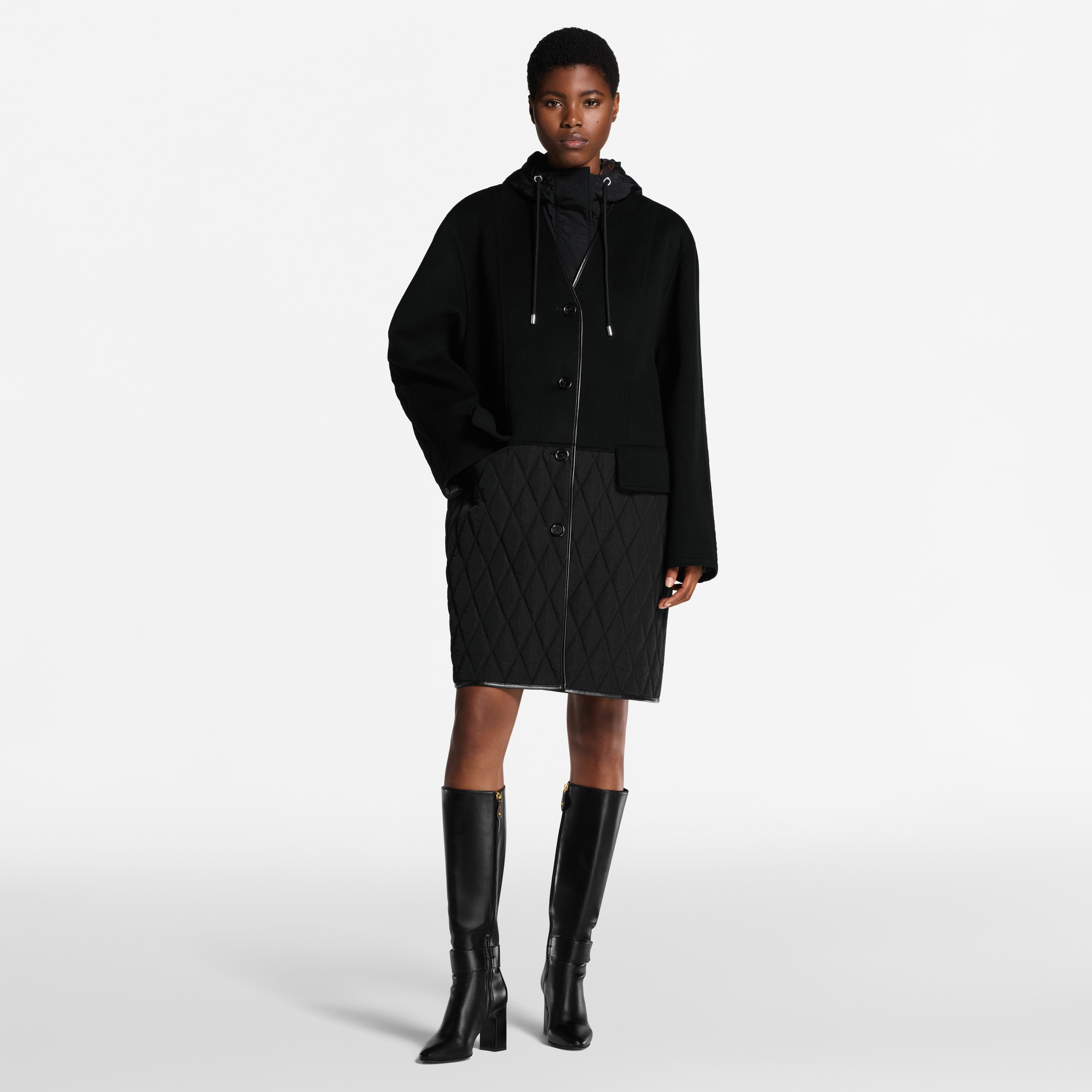 Quilt Accent Coat  in Women
