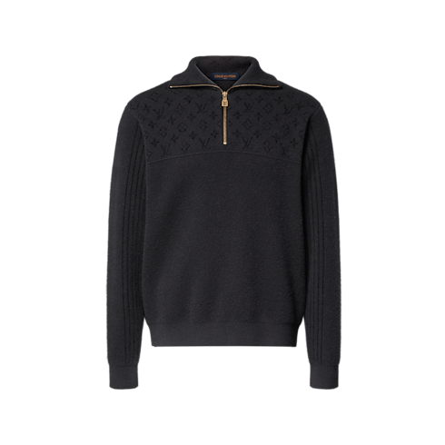 Ribbed Wool Half-Zip Pullover in New's For Men LV Ski for Men collections by Louis Vuitton (Product zoom)