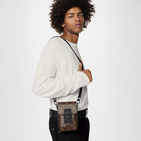 S-Lock Vertical Wearable Wallet Monogram Macassar Canvas in Men's Bags All Collections collections by Louis Vuitton (Product zoom)