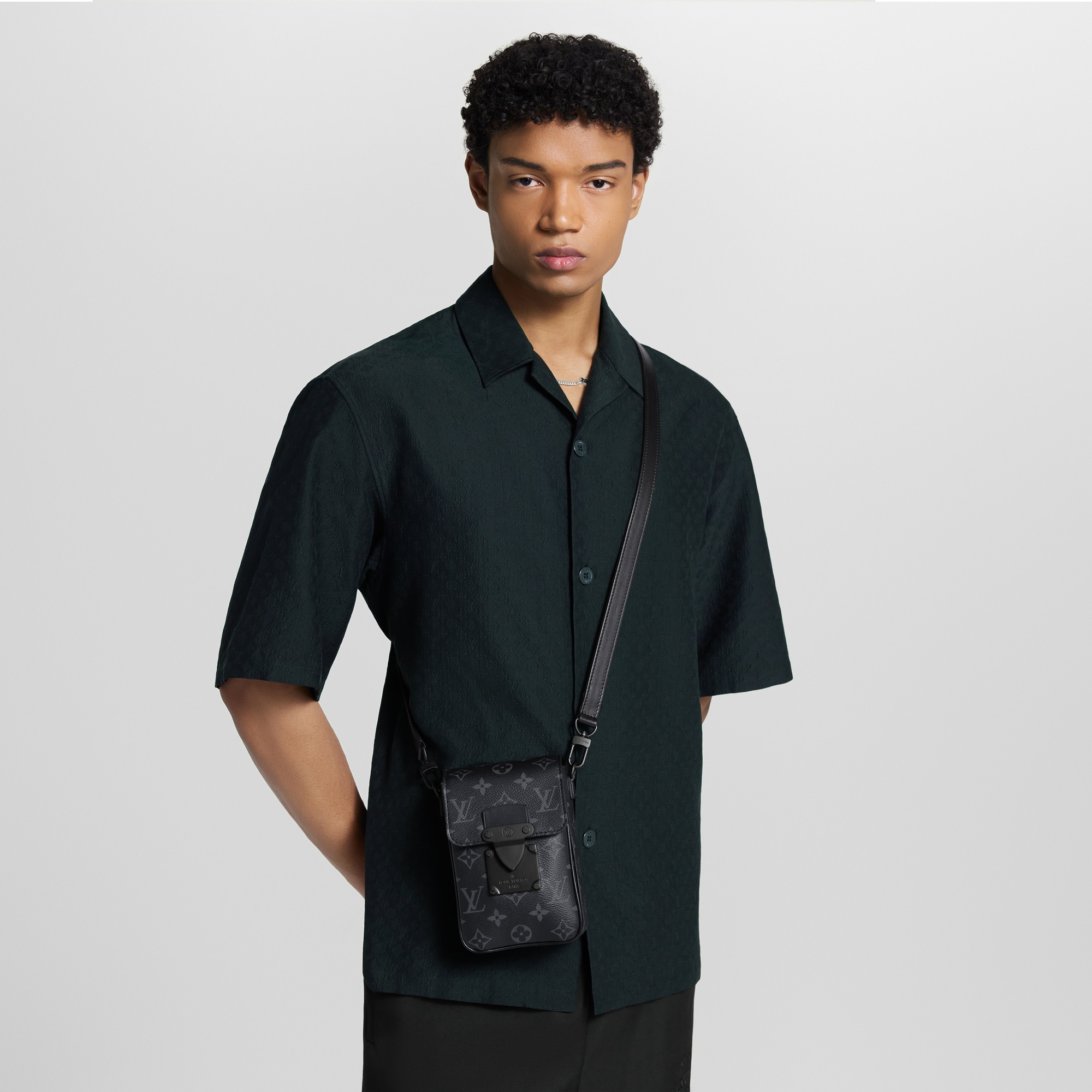 S-Lock Vertical Wearable Wallet Monogram Eclipse in Men