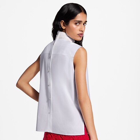 Scarf Collar Blouse cropped worn view