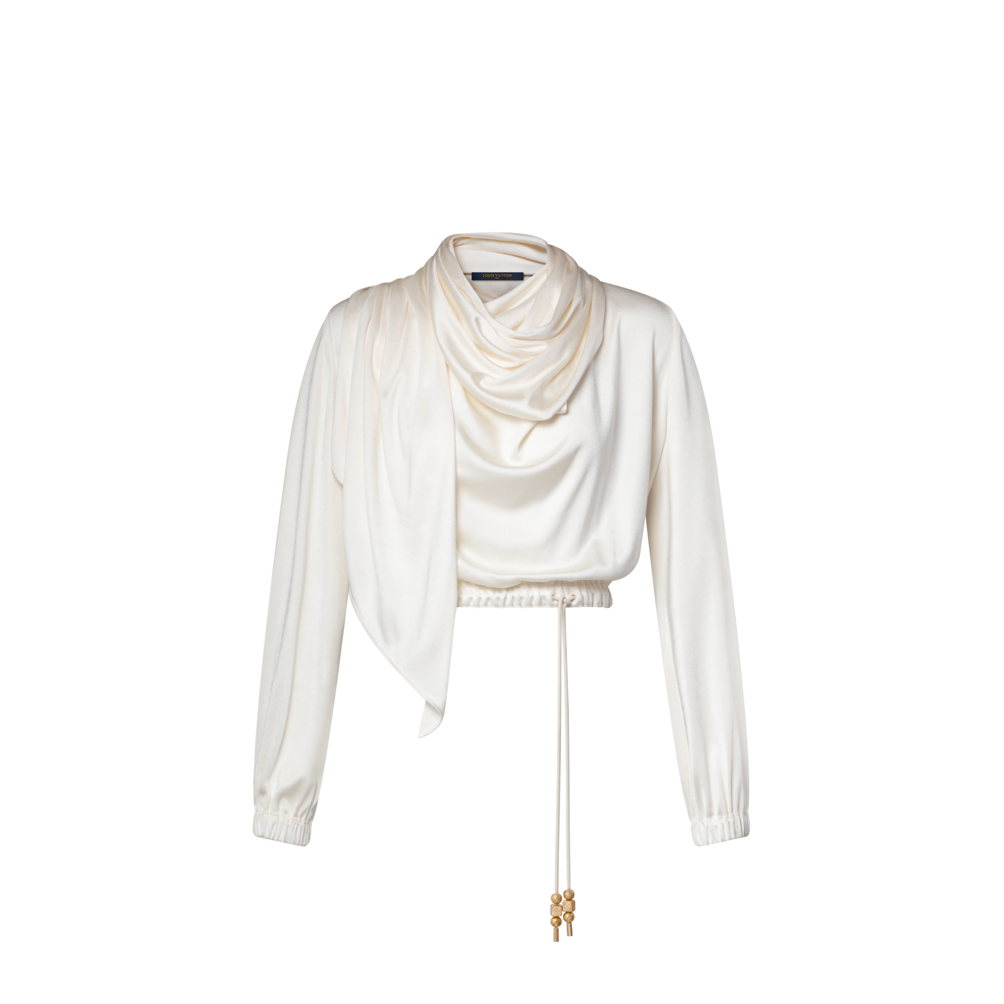 Scarf Collar Long-Sleeved Top  in Women