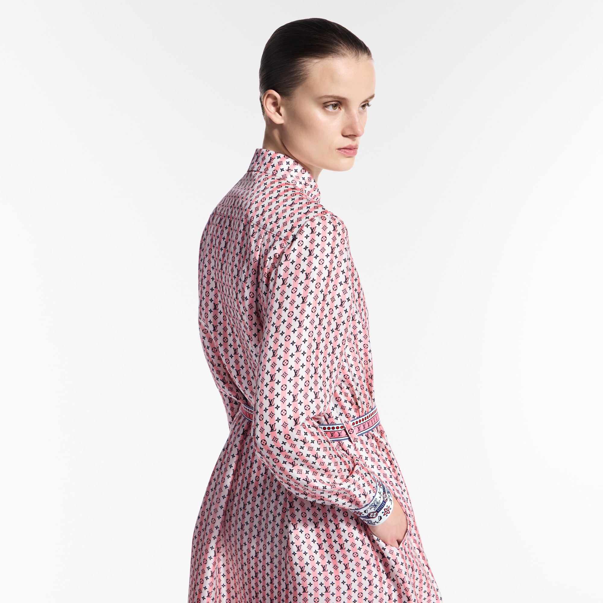 Scarf Print Shirt Dress  in Women