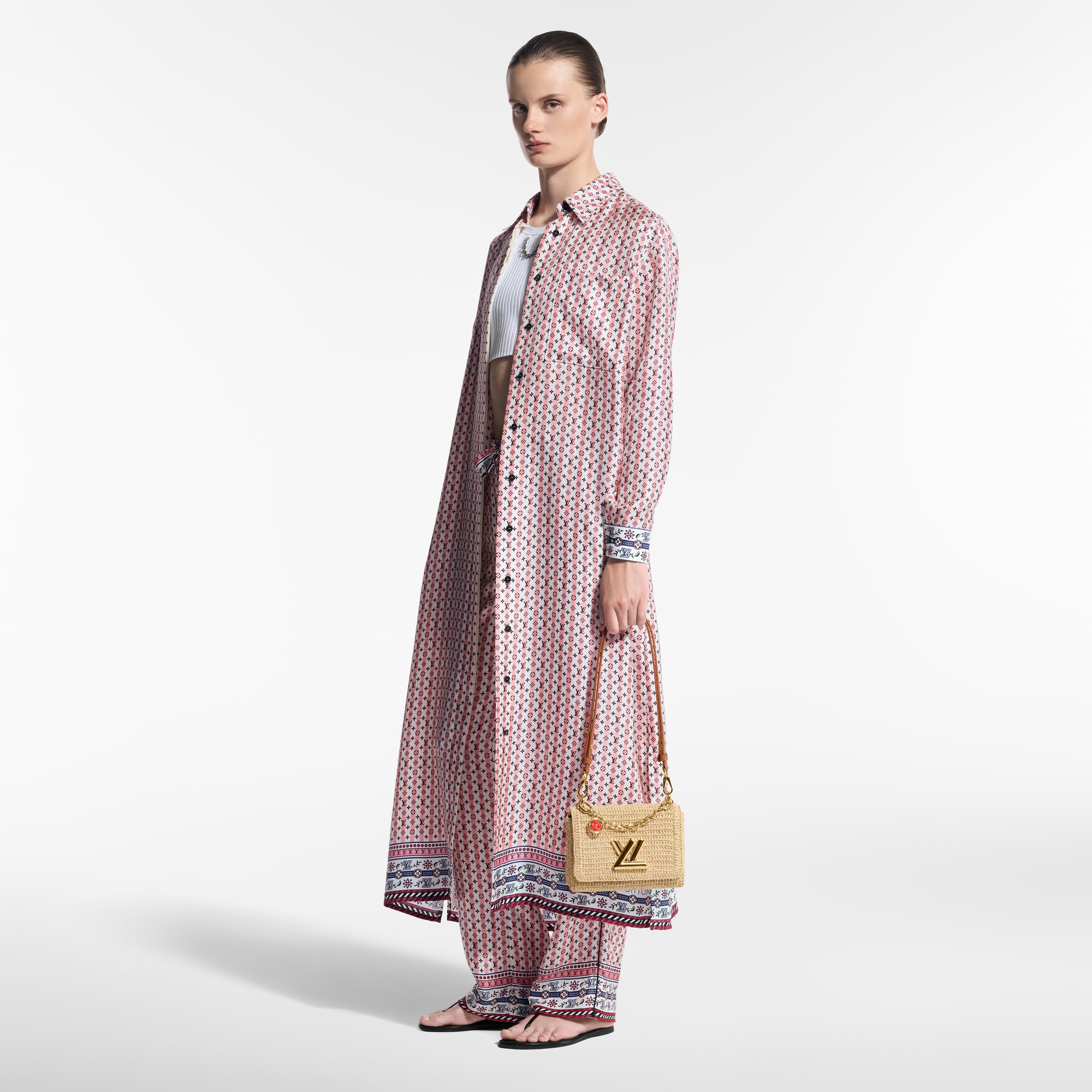 Scarf Print Shirt Dress  in Women