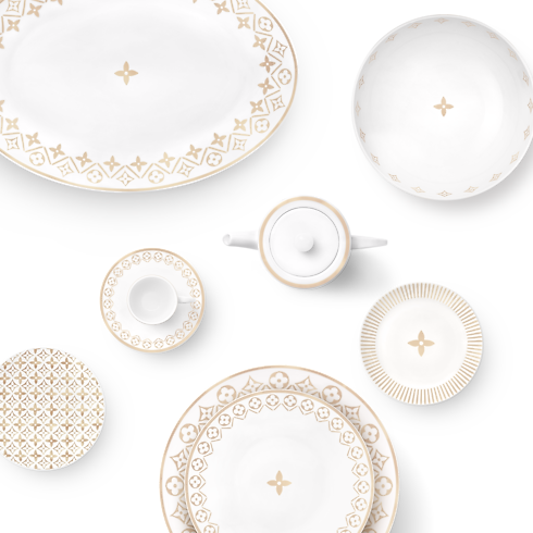 Set Of 2 Side Plates Monogram Flower Tile in Trunks, Travel and Home's Home and Art of Dining Art of Dining collections by Louis Vuitton (Product zoom)