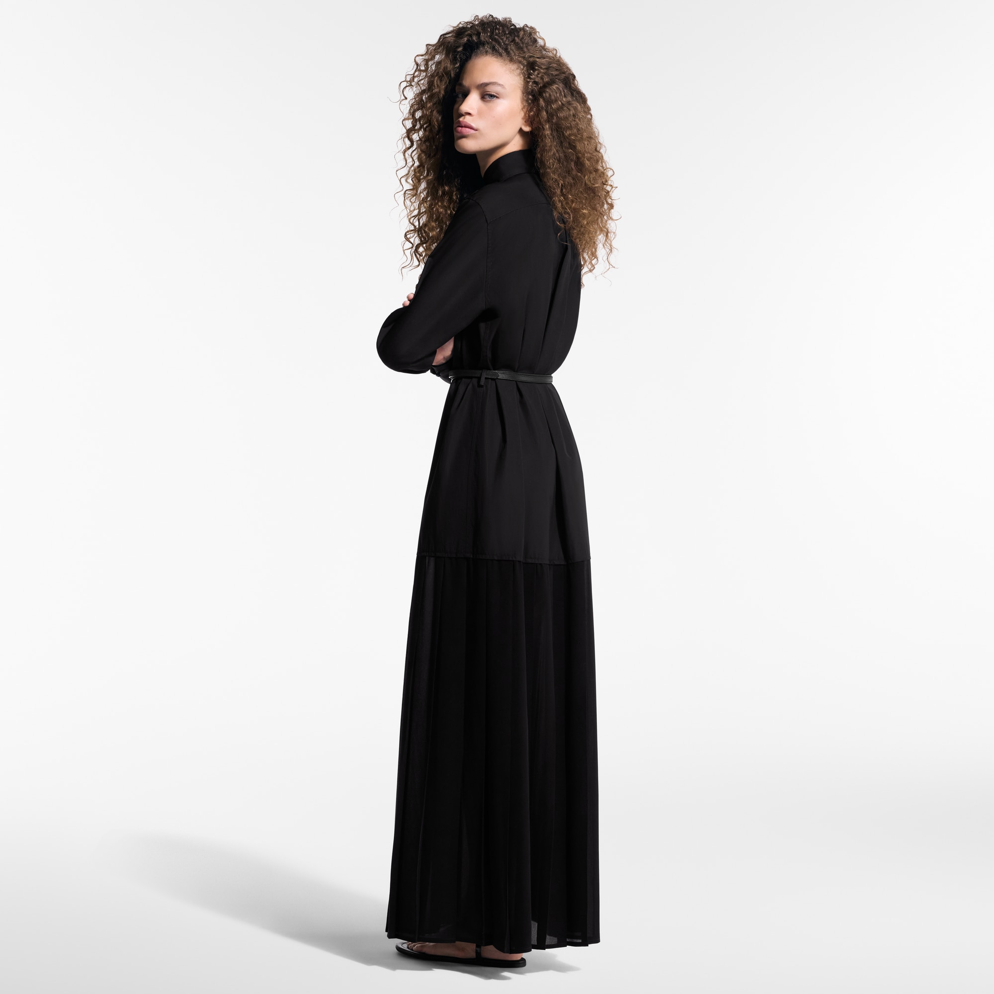 Sheer Insert Shirt Dress   in Women