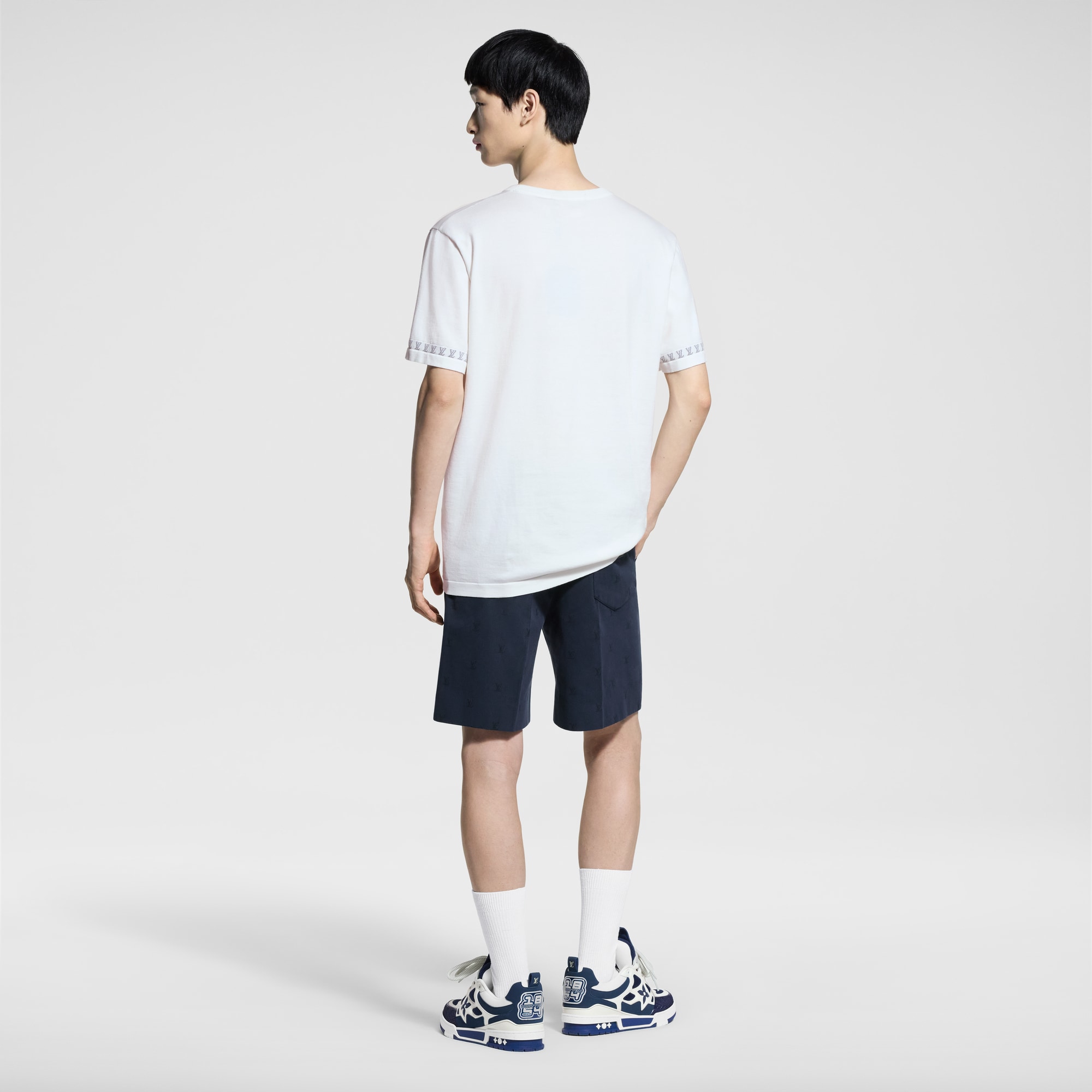 Short-Sleeved Cotton Crewneck  in Men