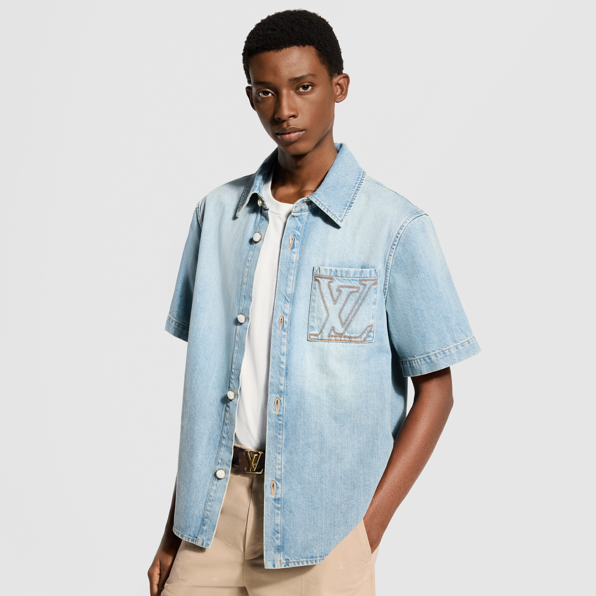 Short-Sleeved Denim Shirt - Ready-to-Wear | LOUIS VUITTON