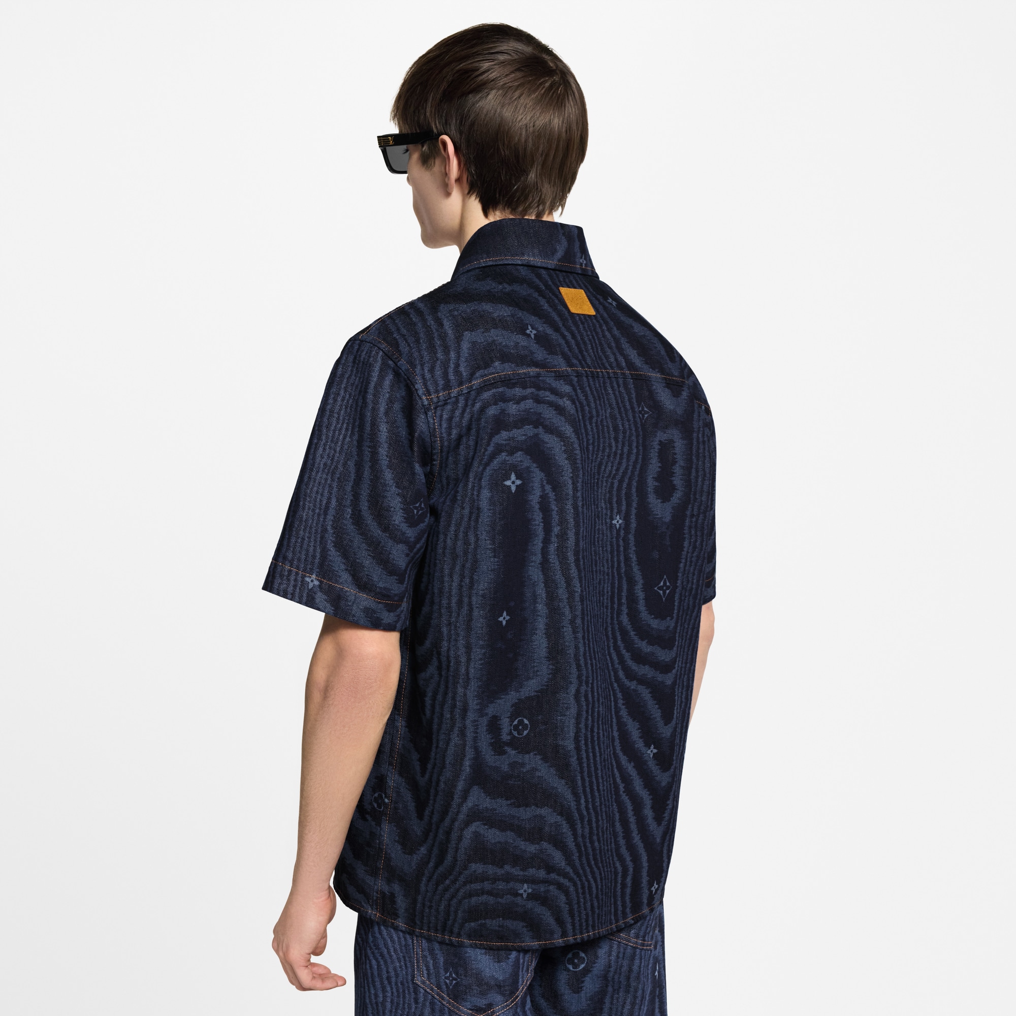 Short-Sleeved Denim Shirt  in Men