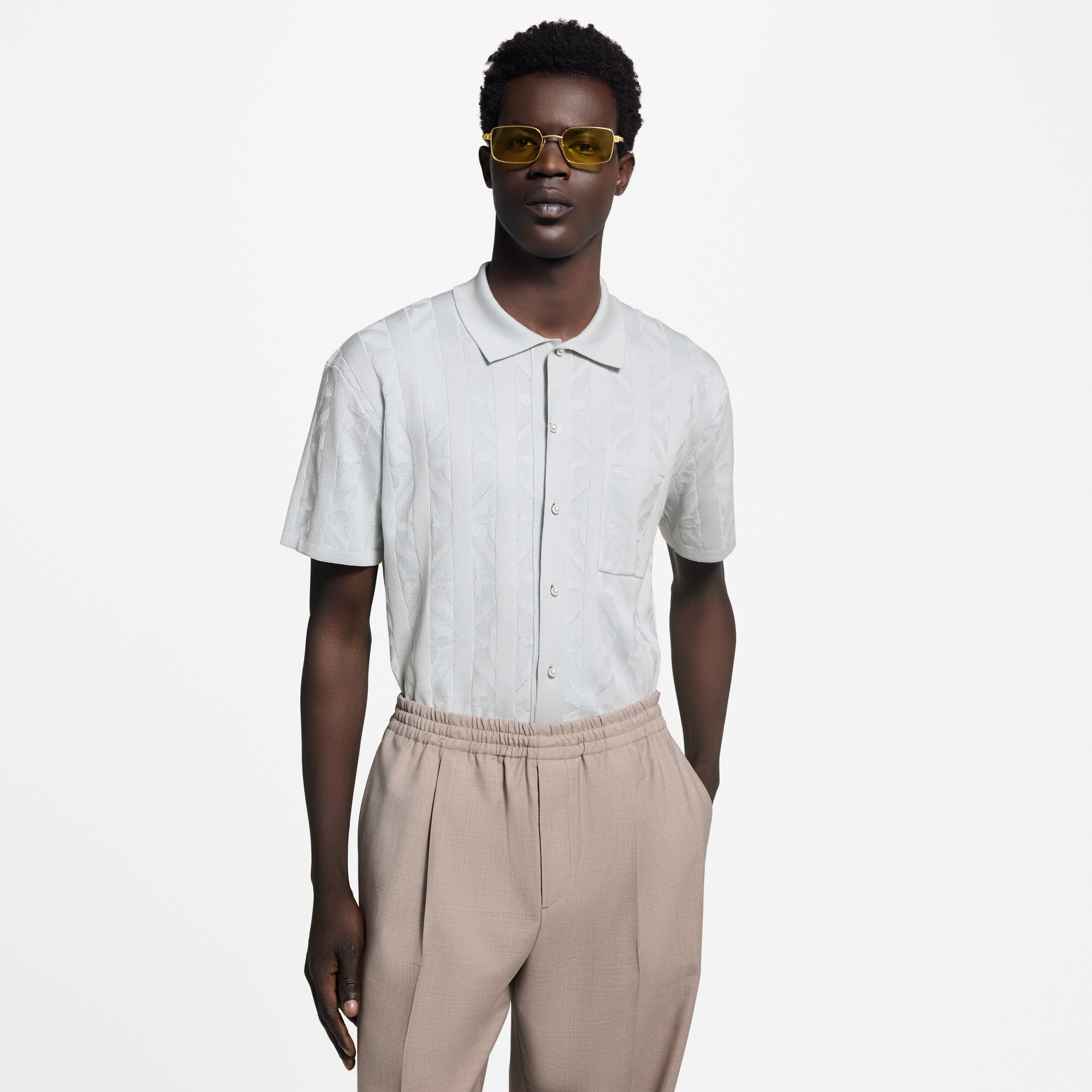 Short-Sleeved Knit Shirt  in Men