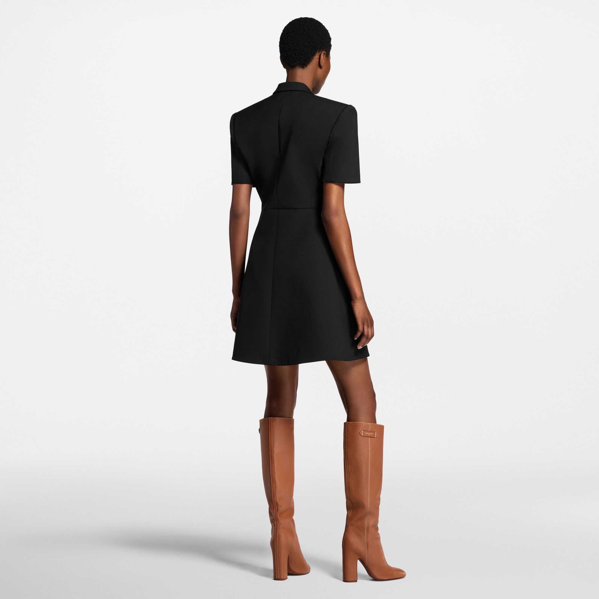 Short-Sleeved Tailored Wrap Dress  in Women