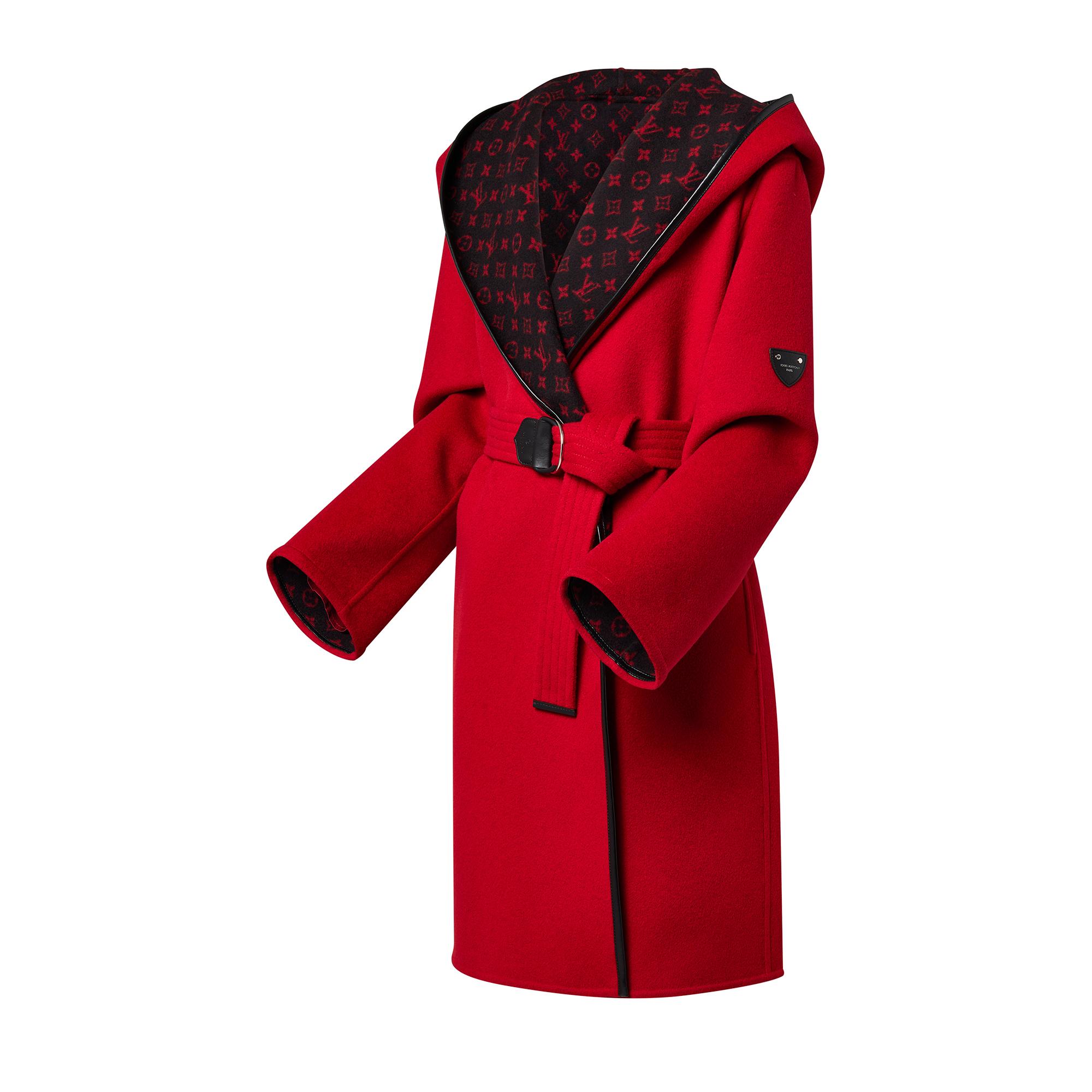Signature Double Face Hooded Wrap Coat  in Men