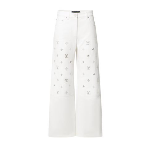 Signature Sequin Wide-Leg Jeans front view