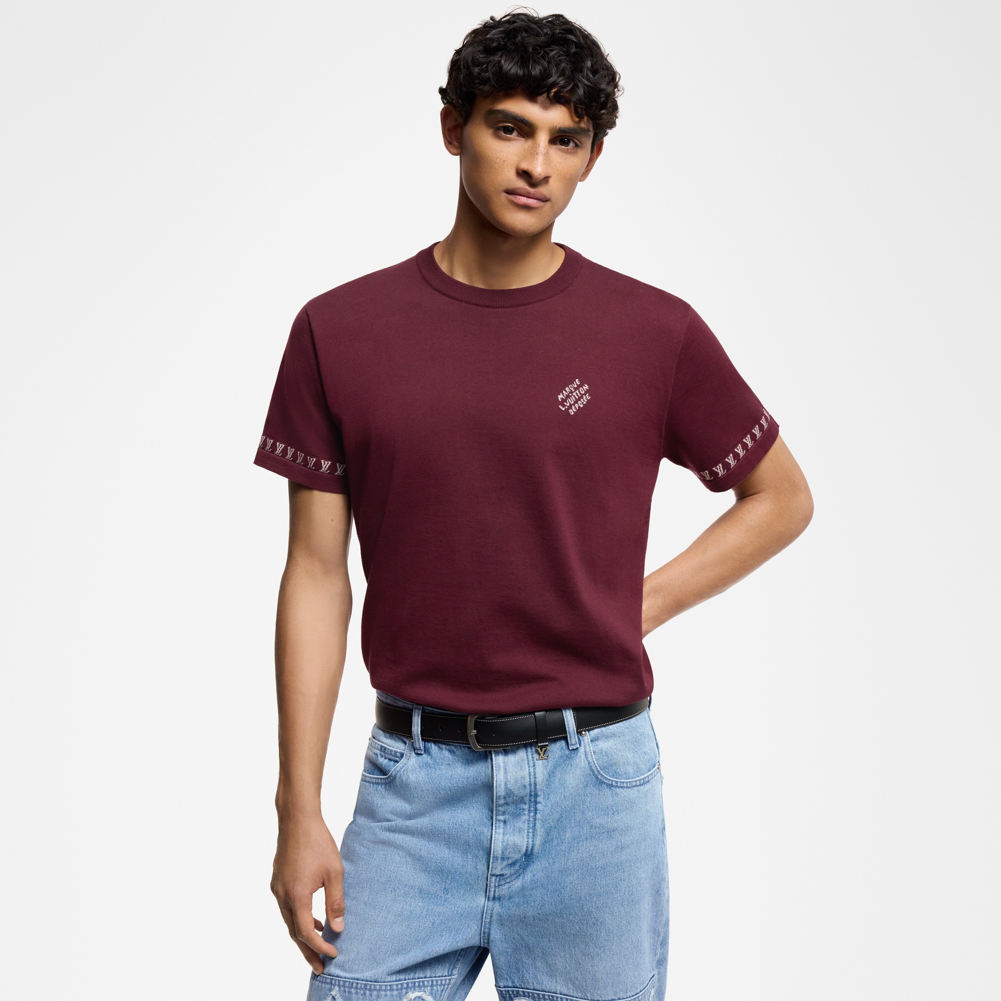 Signature Short-Sleeved Cotton Crewneck  in Men