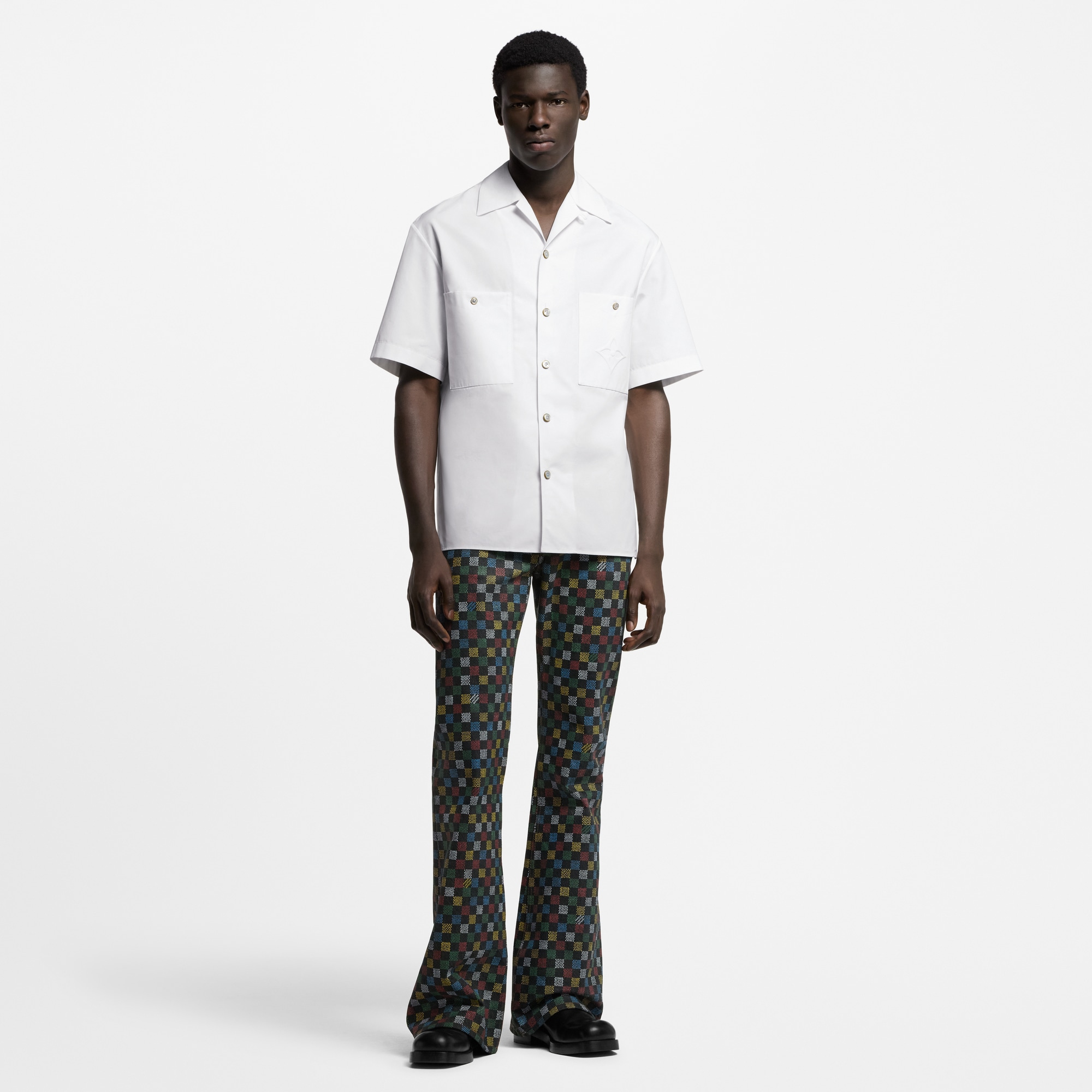 Signature Short-Sleeved Cotton Shirt  in Men