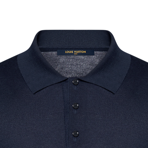 Silk And Cashmere Blend Long-Sleeved Polo Shirt in Men's Ready-to-Wear Knitwear and Sweatshirts collections by Louis Vuitton (Product zoom)