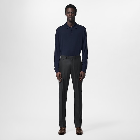 Silk And Cashmere Blend Long-Sleeved Polo Shirt in Men's Ready-to-Wear Knitwear and Sweatshirts collections by Louis Vuitton (Product zoom)