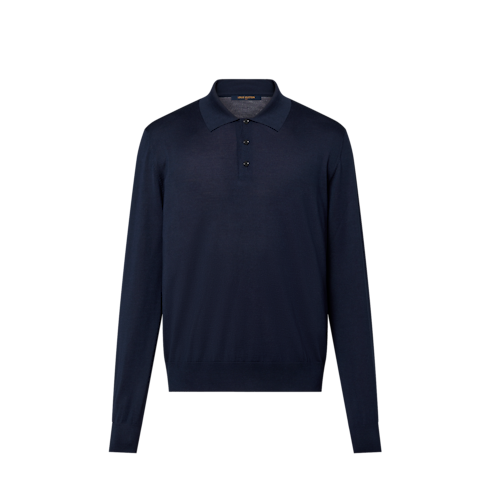 Silk And Cashmere Blend Long-Sleeved Polo Shirt in Men's Ready-to-Wear Knitwear and Sweatshirts collections by Louis Vuitton (Product zoom)