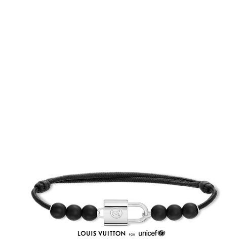 Silver Lockit Beads Bracelet, Black Titanium and Black Polyester Cord in Jewellery's Categories Bracelets collections by Louis Vuitton (Product zoom)