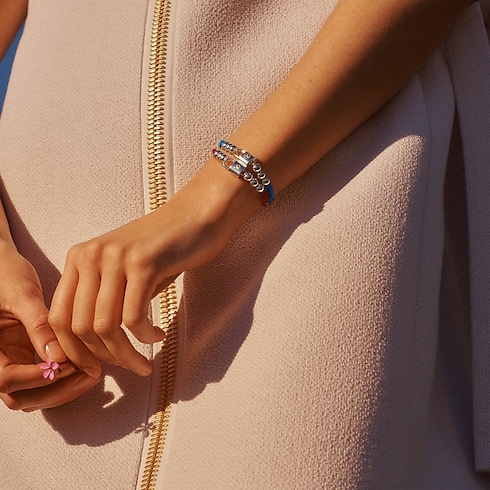 Silver Lockit Beads Bracelet, Silver and Red Polyester Cord in Jewellery's Categories Bracelets collections by Louis Vuitton (Product zoom)