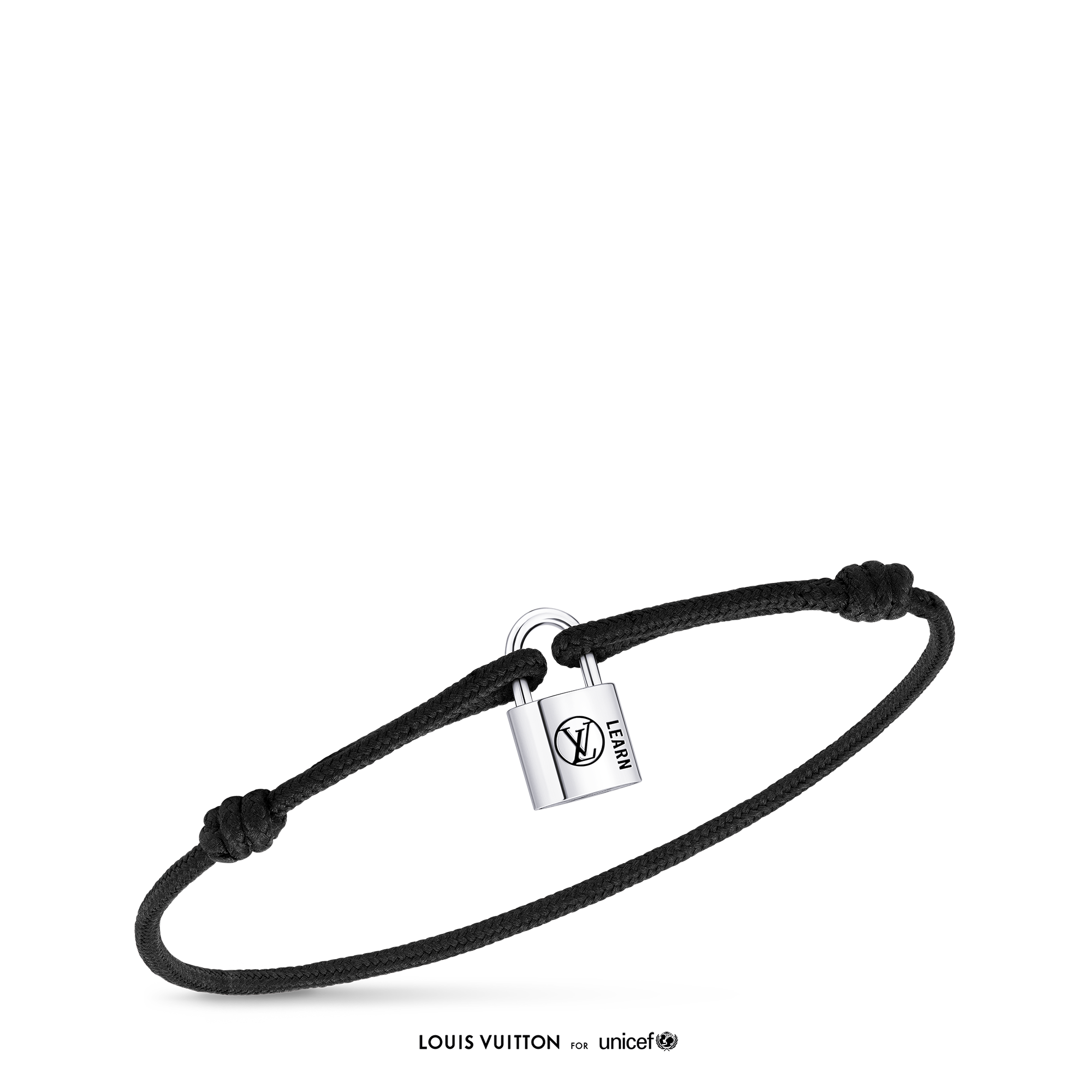 Silver Lockit Bracelet, Sterling Silver Black Laquered and Black Polyester Cord  in Jewellery